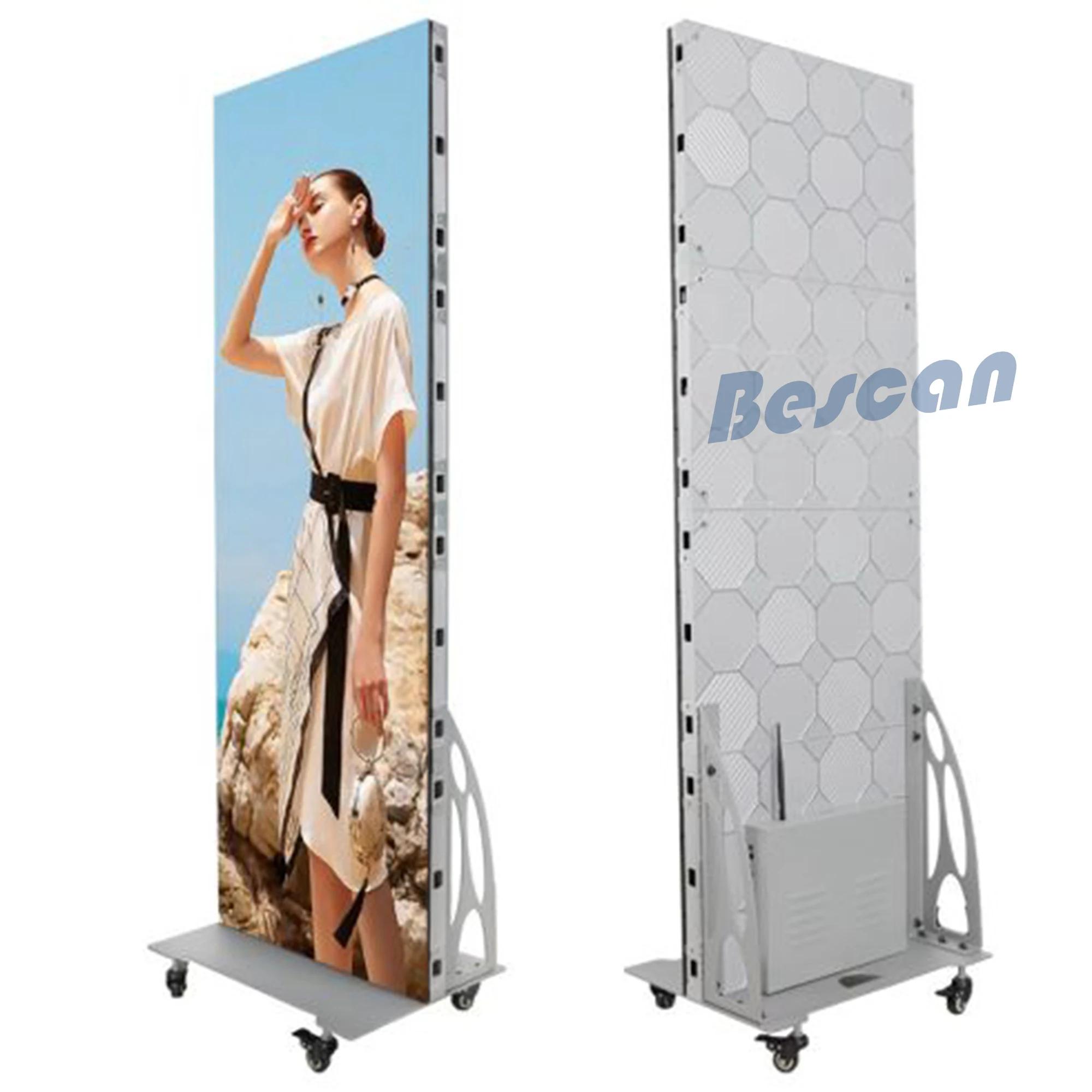 BESCAN Indoor P1.86 P2.5 P3 Portable Smart Digital Video Advertising Screen LED Poster Display