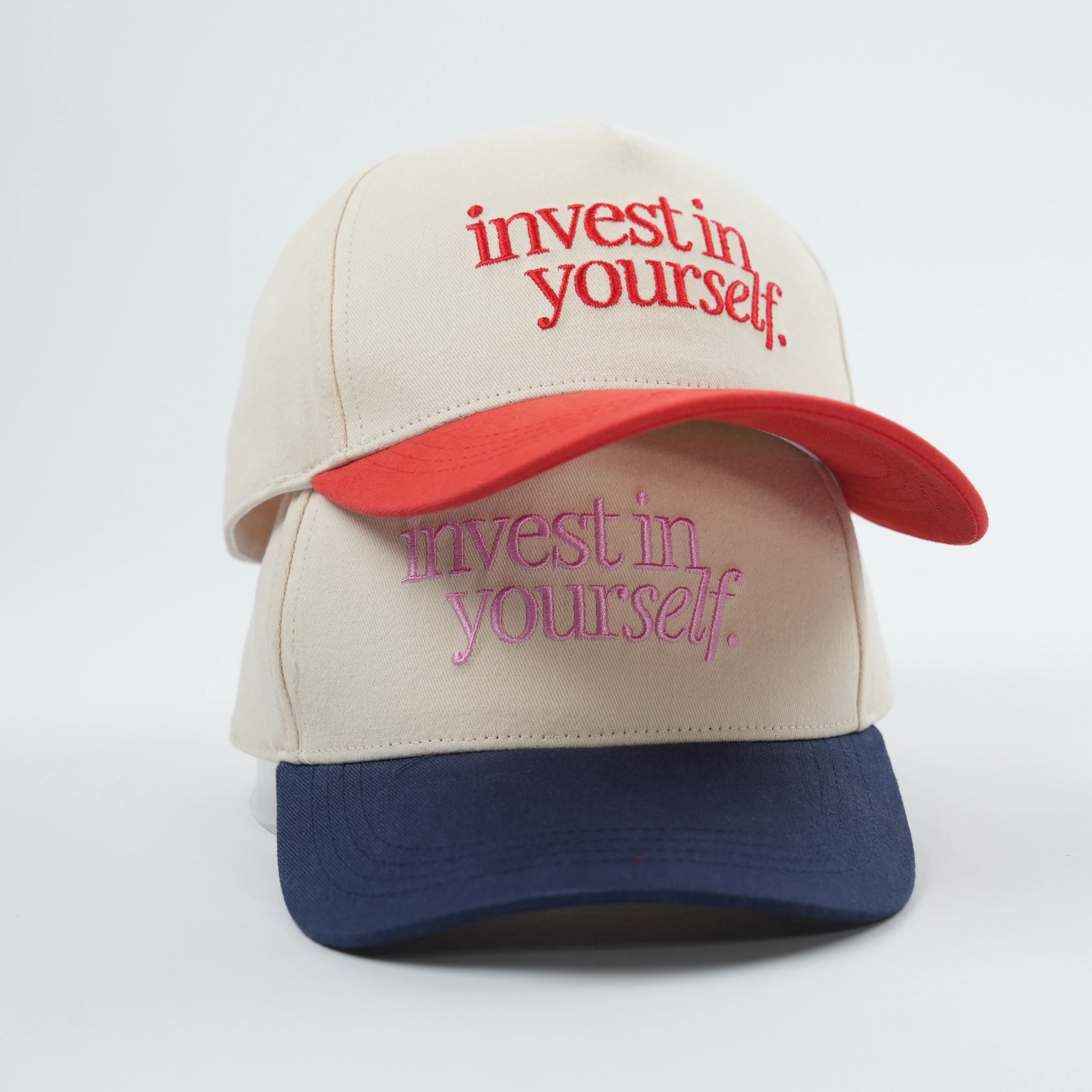 Изготовленные на заказ 5-панельные бейсболки двухцветные контрастные цветные кепки с логотипом