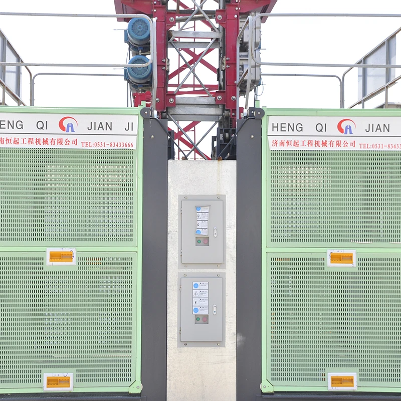 HengQi Good Quality Building Single And Double Cages Building Material Hoist Lift