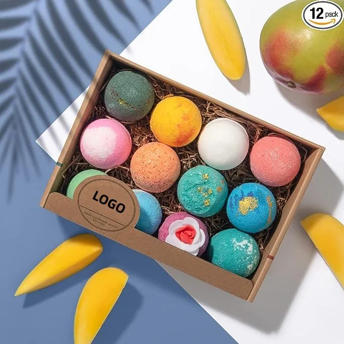 Customized Vegan Organic Natural Essential Oil Bath Balls Bubble Bath supplies Bath Bomb Gift Sets For Women
