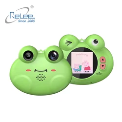 HD Screen Digital Camera Children 720P Kids Camera Toy Cute Cartoon Frog Face 1.54 Inch Support 8 Types of Photo Stickers < 10x