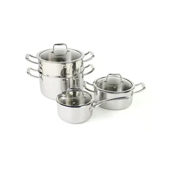 Axa-304 Stainless Steel Pot Set Wok Combination Pot Set Thickened Three Layers Cookware Pans Frying Set Pots And Pans