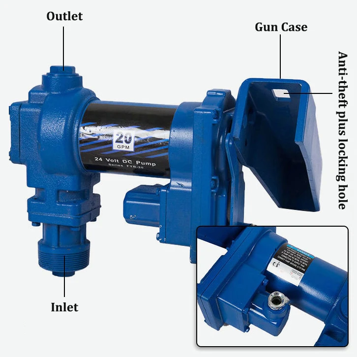 Fuel transfer pump flow meter heavy duty exproof 12v DC 15gpm gasoline fuel transfer pump for a drum