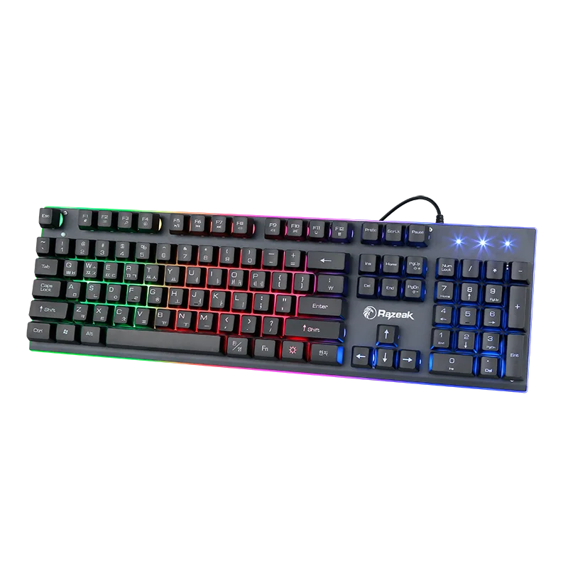 Factory Wholesale Mechanical Feel RGB 104 Keys Office PC Laser Wired Professional Gaming Keyboard