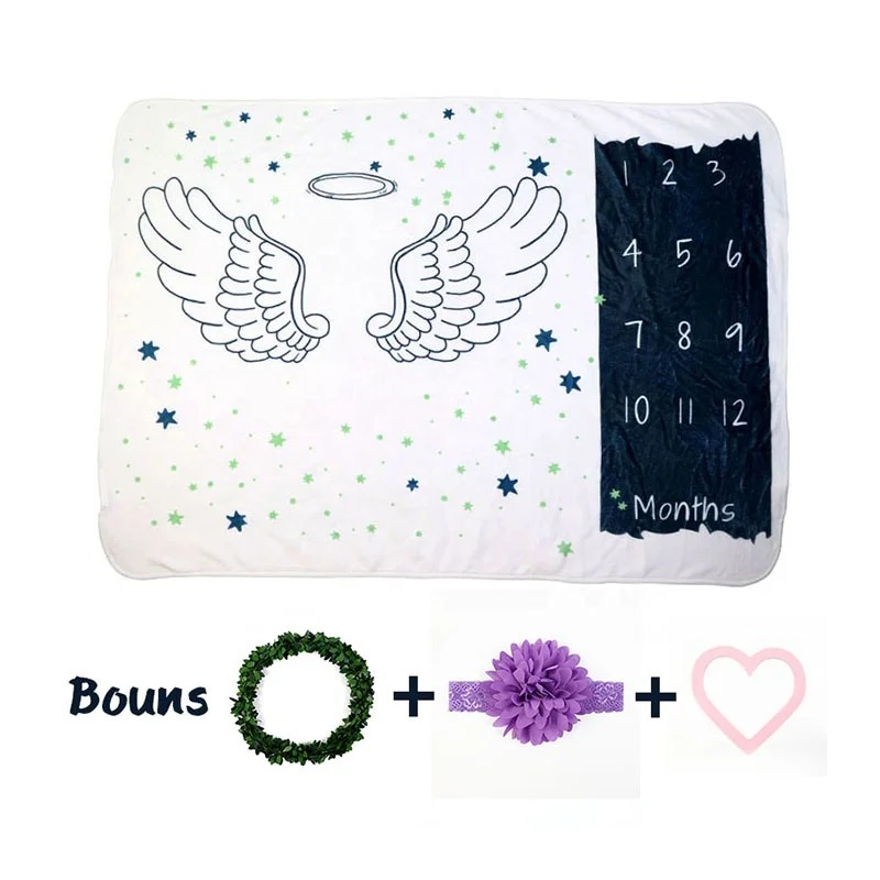 RTS safe warm attractive pattern monthy milestone blanket, supersoft for baby skin