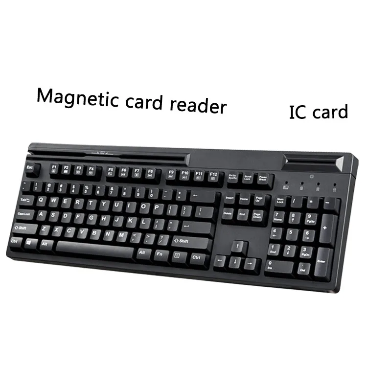 Factory Price Keyboard Membrane Magnetic Stripe Reader Chip Card 104 Keys Keyboard with Smart Card Reader