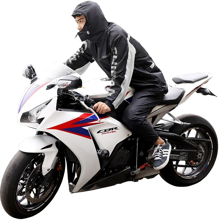 
Tianwang Hot Selling Rainproof Motorcycle Rain Coat for Men Strong PU-coated Poly Rain Gear Lightweight Cycling Raincoat Jacket 