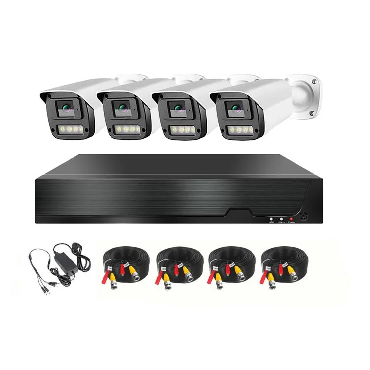 DVR Kit 4 LED Lights 5MP Real Time Recording Coaxial Voice Support Transfer App Mobile Phone