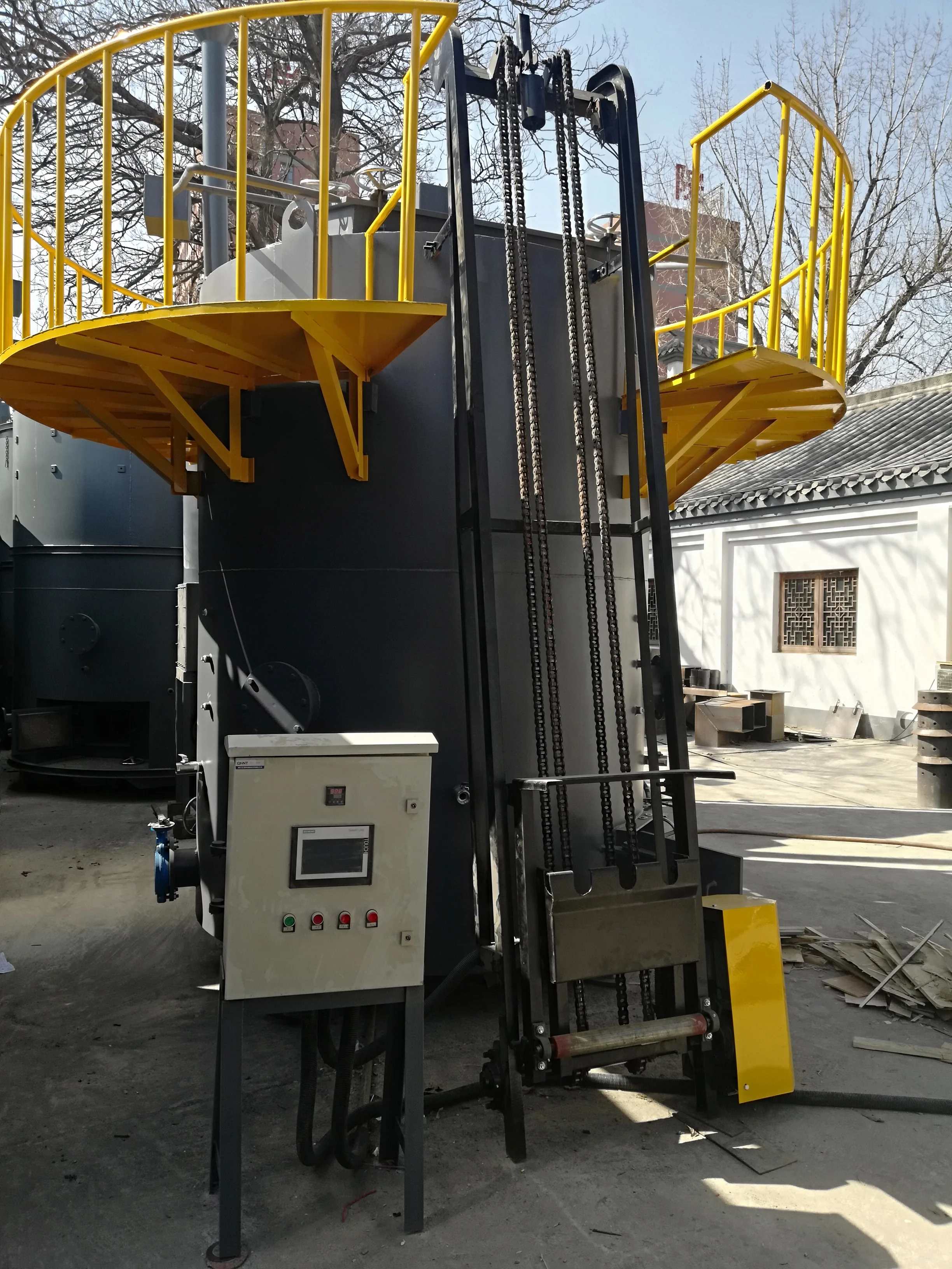 
Movable low temperature pyrolysis equipment for domestic garbage 