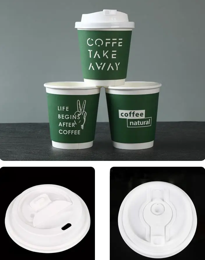 Wholesale Take Away 8/10 oz Paper Cup Food Grade Bubble Tea Cups Hot Coffee Paper Cups With Lid