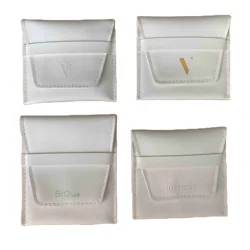 pink leather white fauxleather pouches leather faux velvet bag jewelry pouch jewelry bag vegan leather