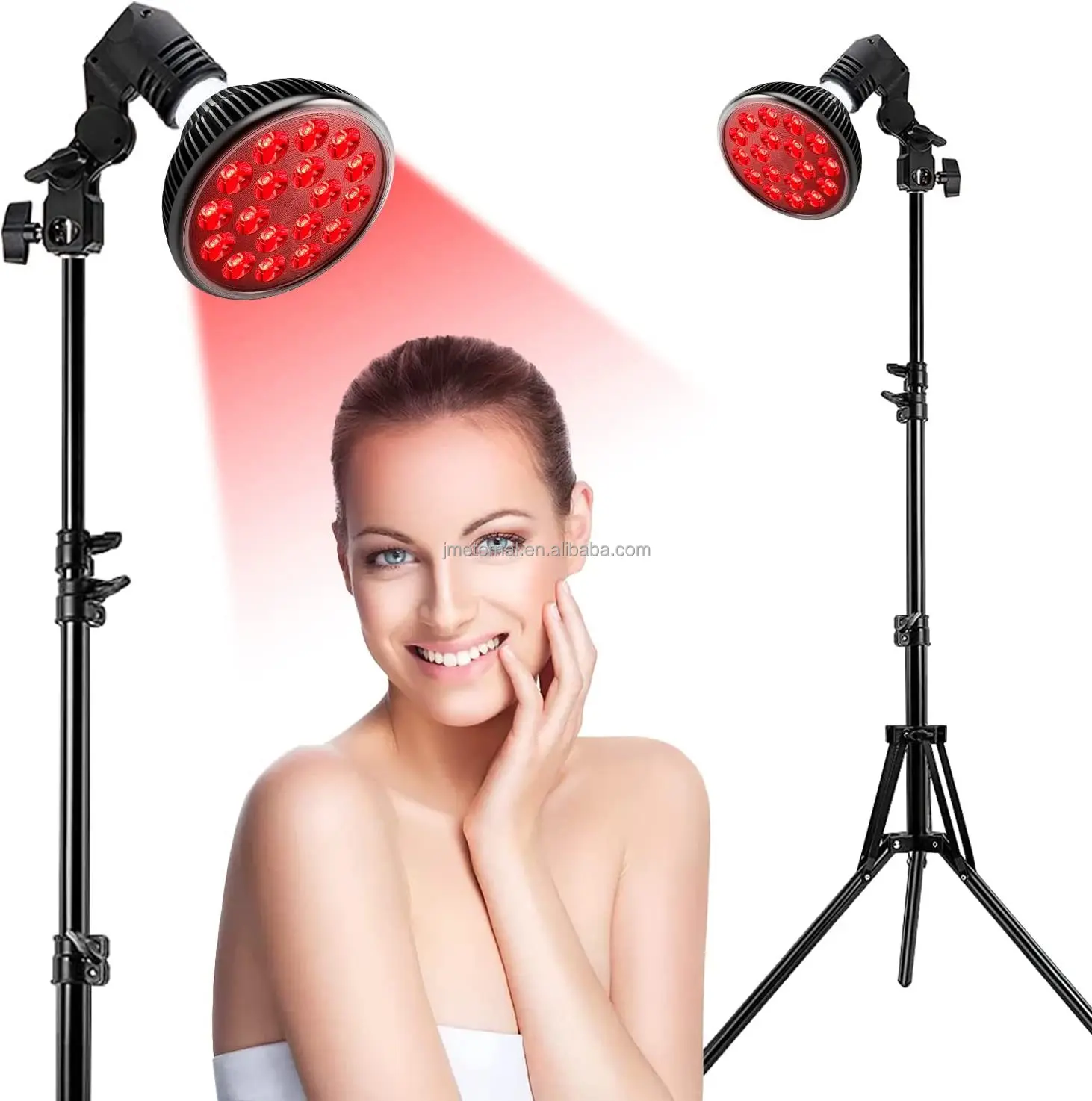 660nm 850nm Pain Relief Red Light Infrared Baking Lamp EU Plug E27 Sock PAR38 54W Infrared Face Beauty Therapy Lamp with Stand