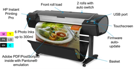Восстановленный принтер для бумаги A0 B0 HP DesignJet Z5200 Z5400 плоттер резки 44-дюймовый струйный цветной широкоформатный