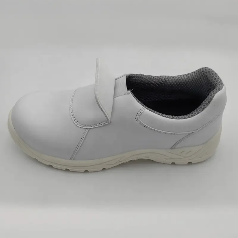 chef safety shoes White Slip Oil Resistant Waterproof Cleanroom  ESD Antistatic No Lace Kitchen Safety Shoes Wit