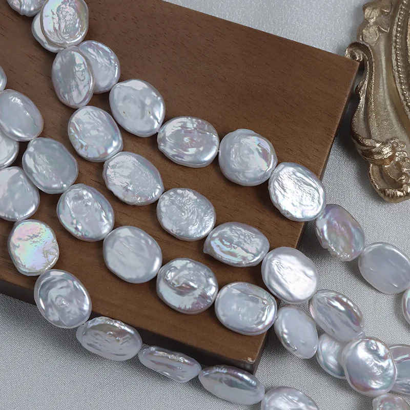 Handmade DIY Fashionable Jewelry  Oval Button Baroque Natural Freshwater Pearl Beads Unveil Your Unique Charm Baroque Pearl