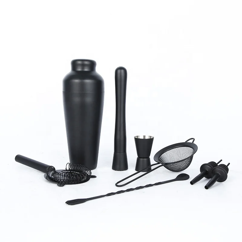 Cocktail shaker best sellers 2023 factory price bar accessories bar tool set golden supplier matte black cocktail shaker