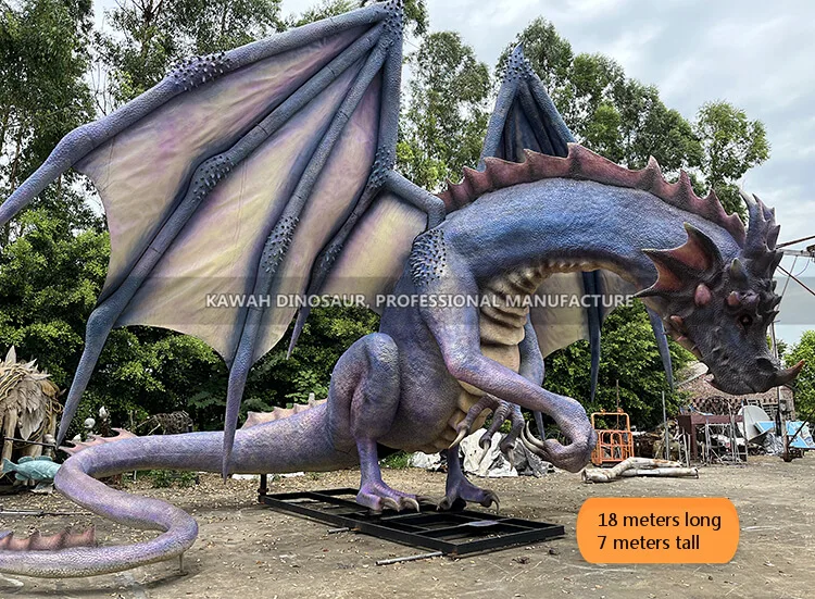 Absolute Giant Dragon Statue Realistic Fiberglass Dragon Model Park Decoration Customized