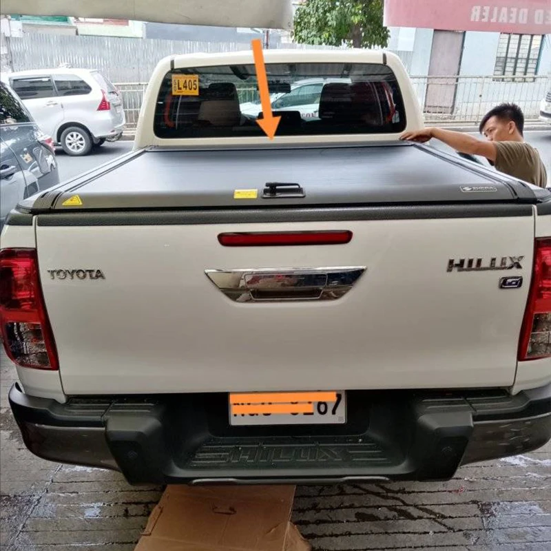 truck bed pickup roller shutter lid electric retractable tonneau cover for hilux rocco revo vigo gun125 hiace conquest