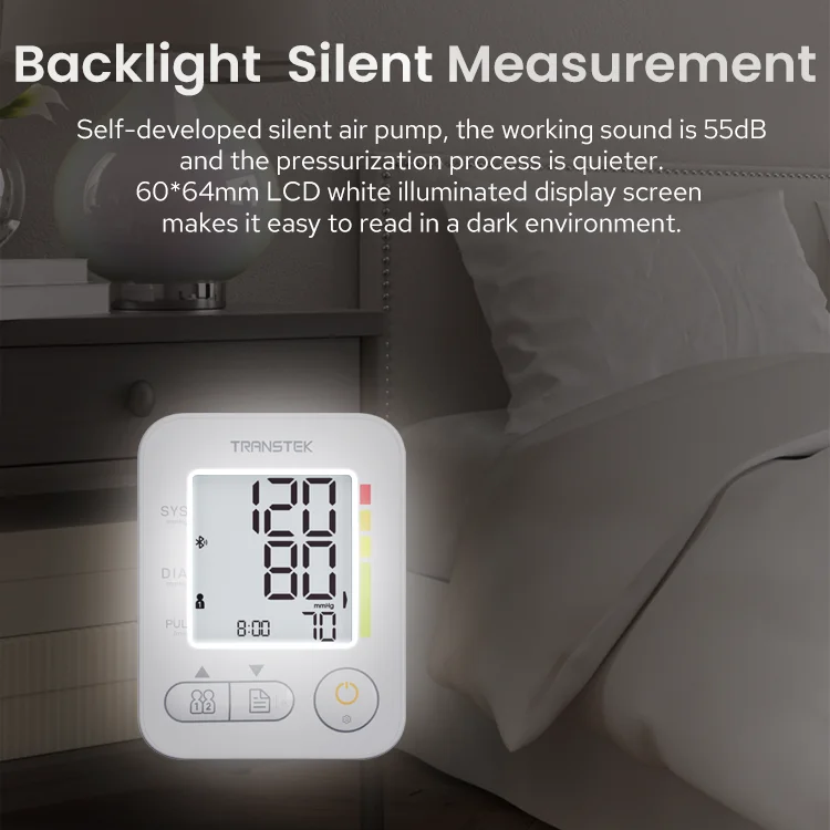 TRANSTEK Medical Supplier Upper Arm Wireless BP Machine Tenciometro Digital Intelligent Blood Pressure Meter with Bluetooth