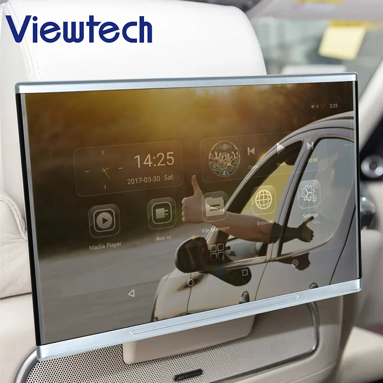  Viewtech 12.1 inch 4K car back seat 12 volt universal touch screen smart tv headrest android