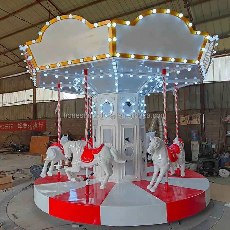 6 Seats mini small Christmas amusement park merry go round children horse carousel ride for kids