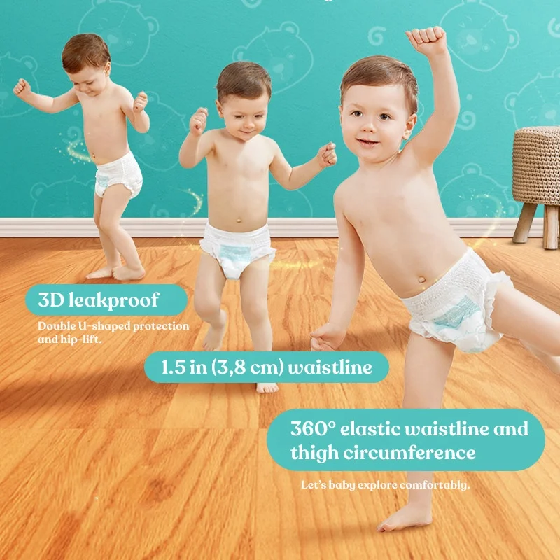 Kub Oem&Odm Non-woven fabric Absorption Magic Baby Diaper Machine Price Cheap L.XL.XXL Breathable Unisex Baby Diaper