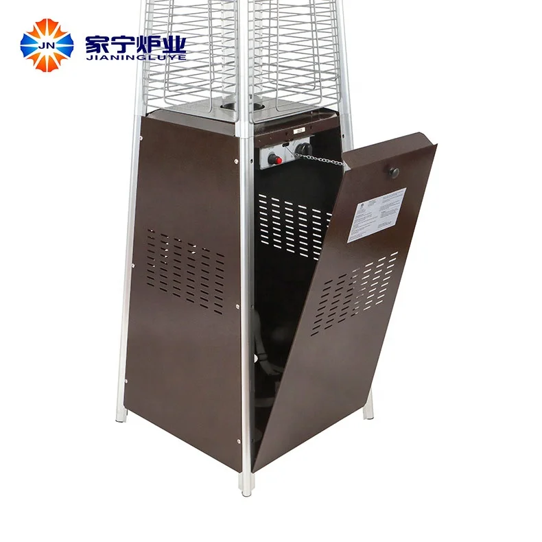 Factory supplier butane stainless steel tower pyramid gas flame patio heater