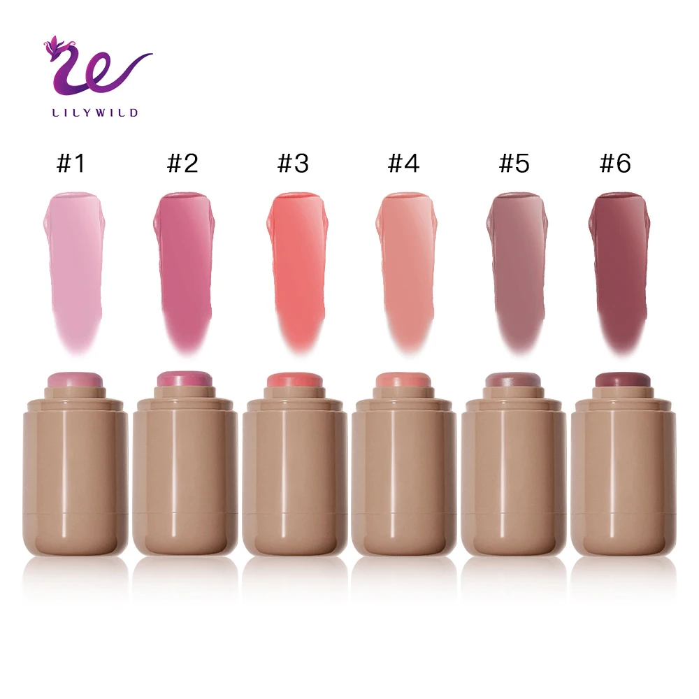 Lilywild High Quality Pigmented Cream Blush Luxury Korean Face Blusher 2 in 1 Cream Vegan Make Up Pocket blush