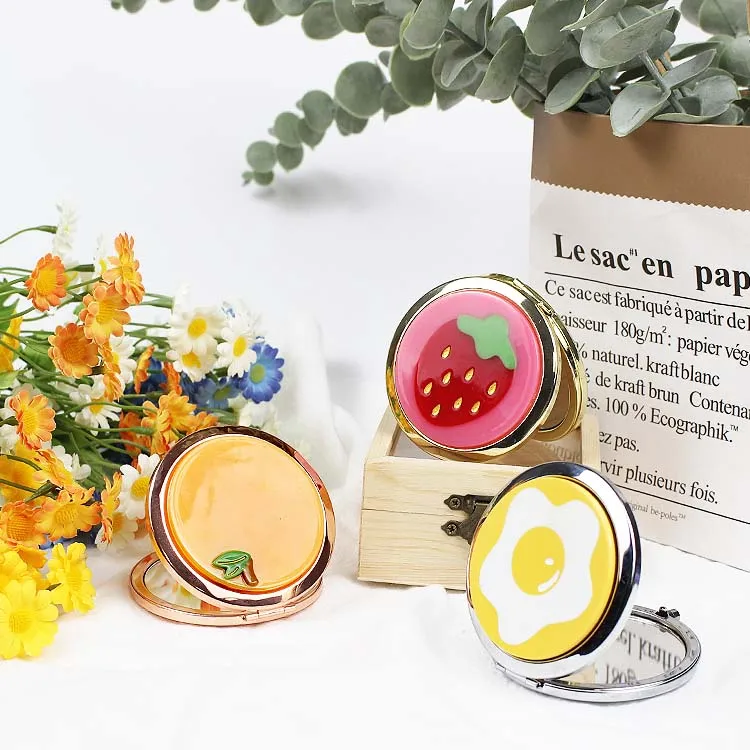 YIYI Small Mirror with Sound Colorful Red Yellow Orange Strawberries Oranges GggS  Custom Acetate Mirror