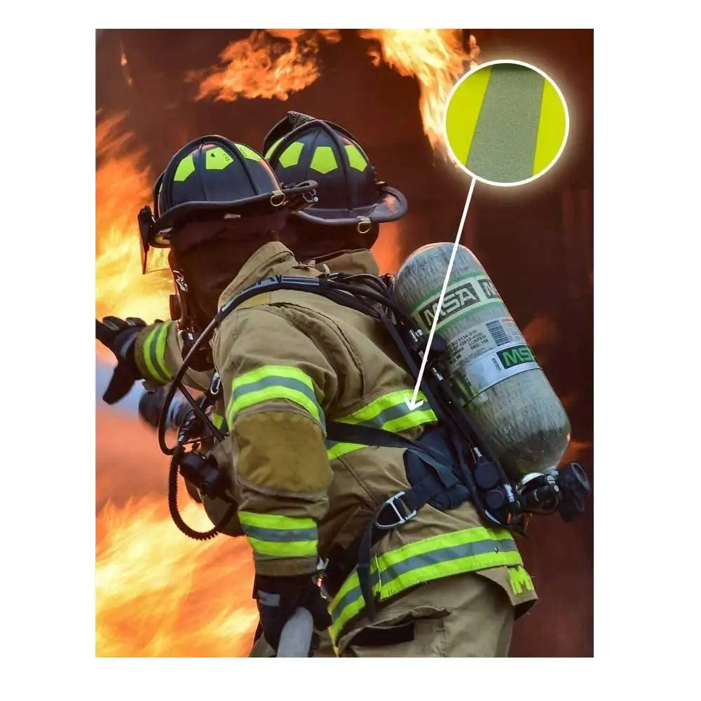 Sewing On 30 cycles Industrial Wash  Cotton Fabric Materials Flame Fire Resistant Reflective Tape  For Clothing