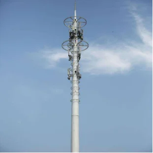 High Quality Galvanized Gsm Internet Telecom Antenna Pole Communication Radio Towers Telecoms Monopoles