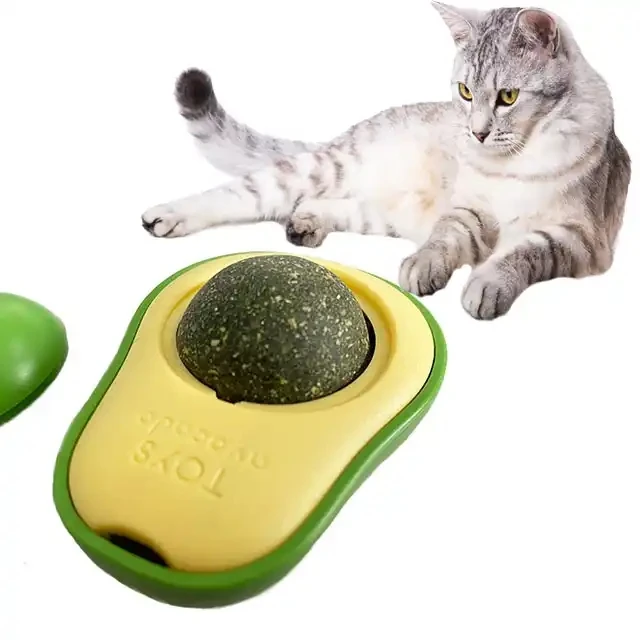 Wholesale Hot Sale Pet Cat Toy Rotatable Mint Ball Avocado Shape Catnip for