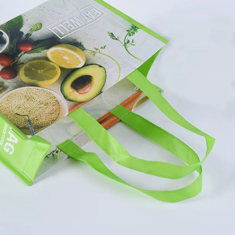 Custom Sizes PP Non Woven Full Color Printing Lamination Advertisement Shopping Bag Promotional Non Woven Cloth