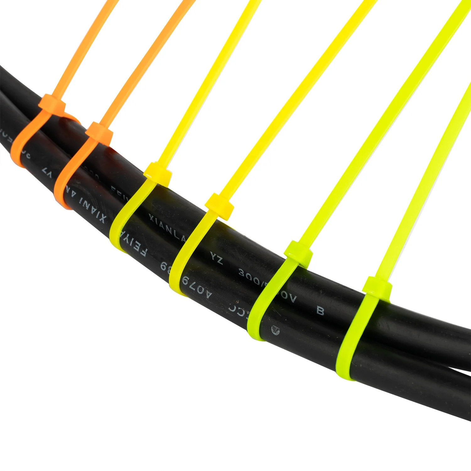 Eco-friendly Custom Plastic Flexible Custom Cable Ties Electrician nylon zip tie black UV