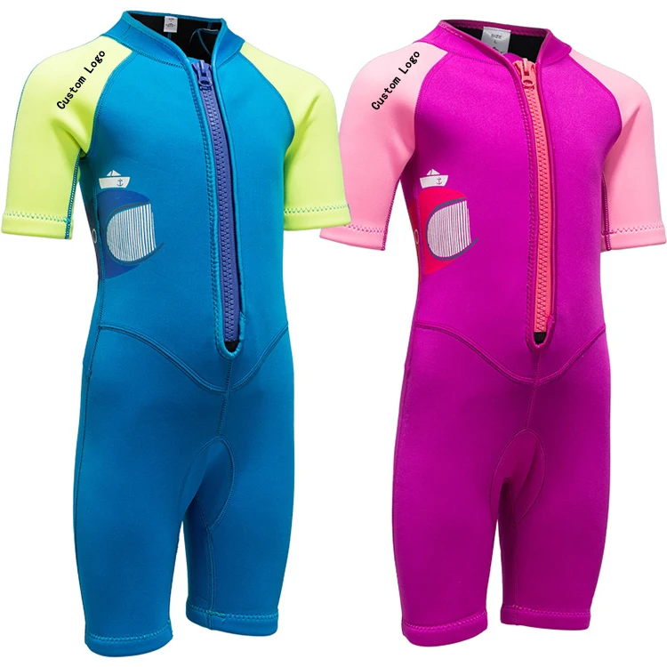 2MM Children Diving Suit Neoprene Warm One Piece Long Sleeve Zipper Boys Girls Kids Wetsuits