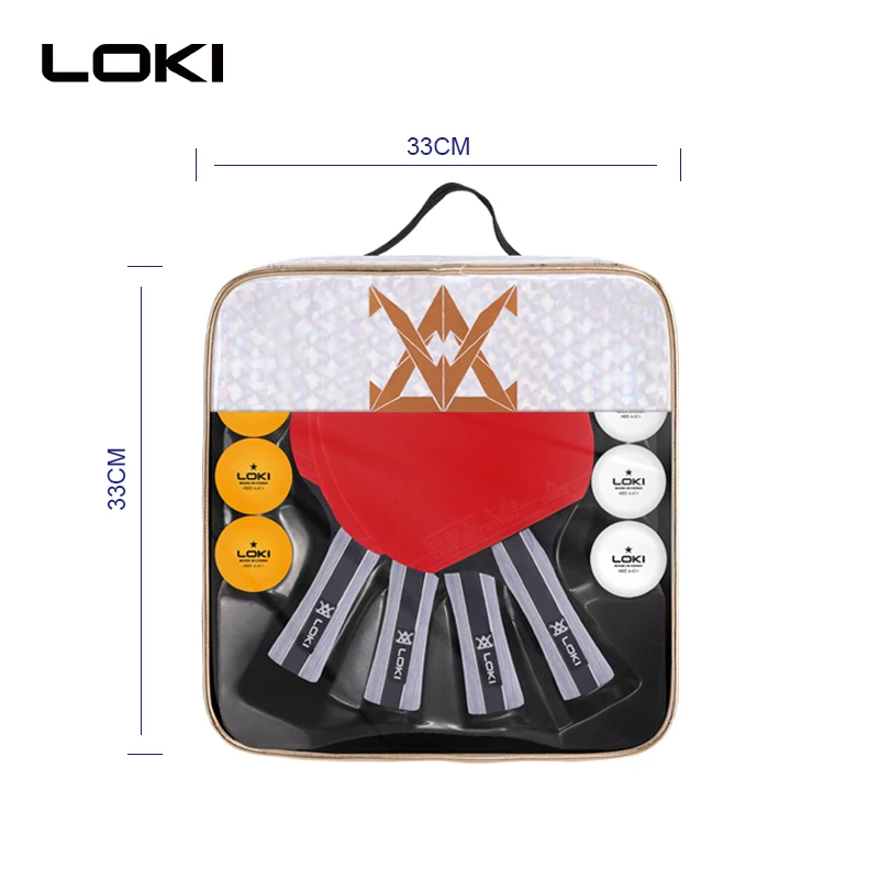 Loki net containing table tennis set with racket pingpong set