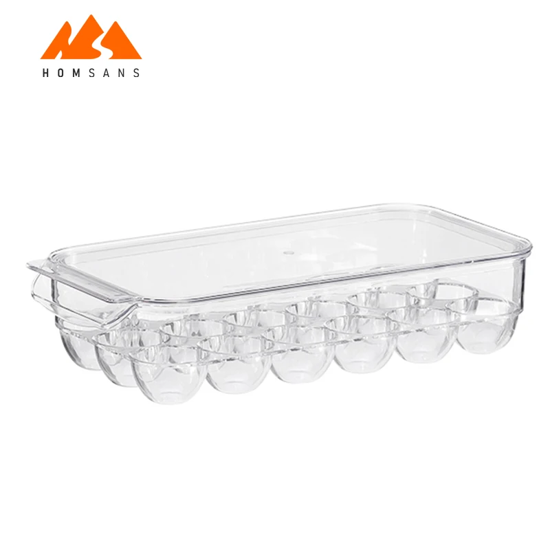18 Grids Kitchen furniture Refrigerator Egg Storage Box Eggs Holder Plastic Tray Stackable transparent Eggs Shelf Case