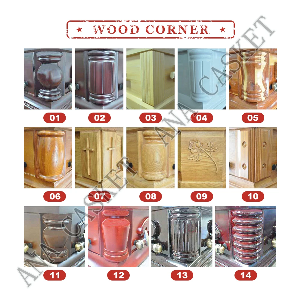 ANA Funeral Supplies American Style Adult Wood Oak Casket for Sale