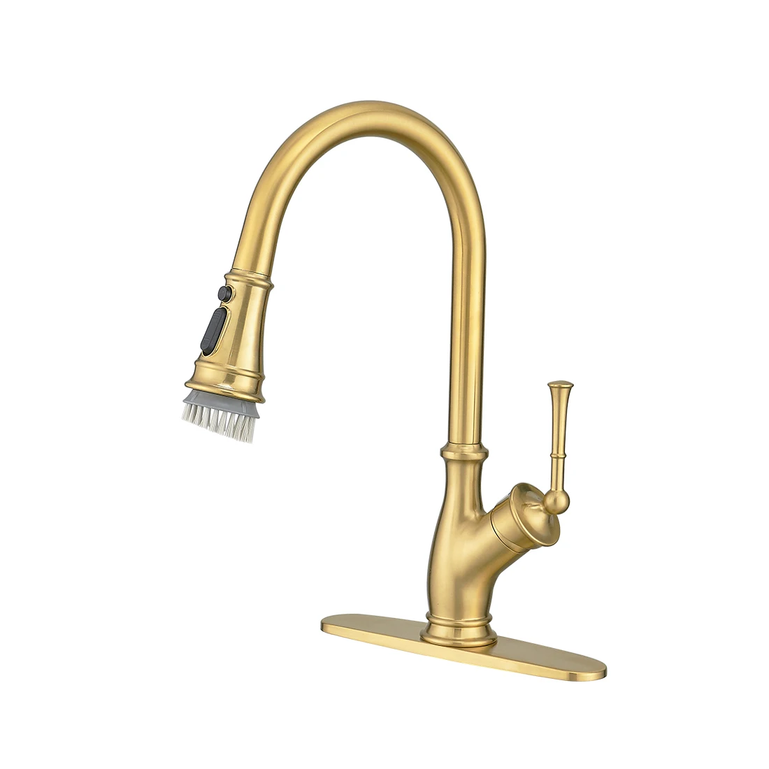 FLG:N1177 Commercial swivel spout swivel spout Brass pull out spray kitchen mixer tap with wear Brush Head