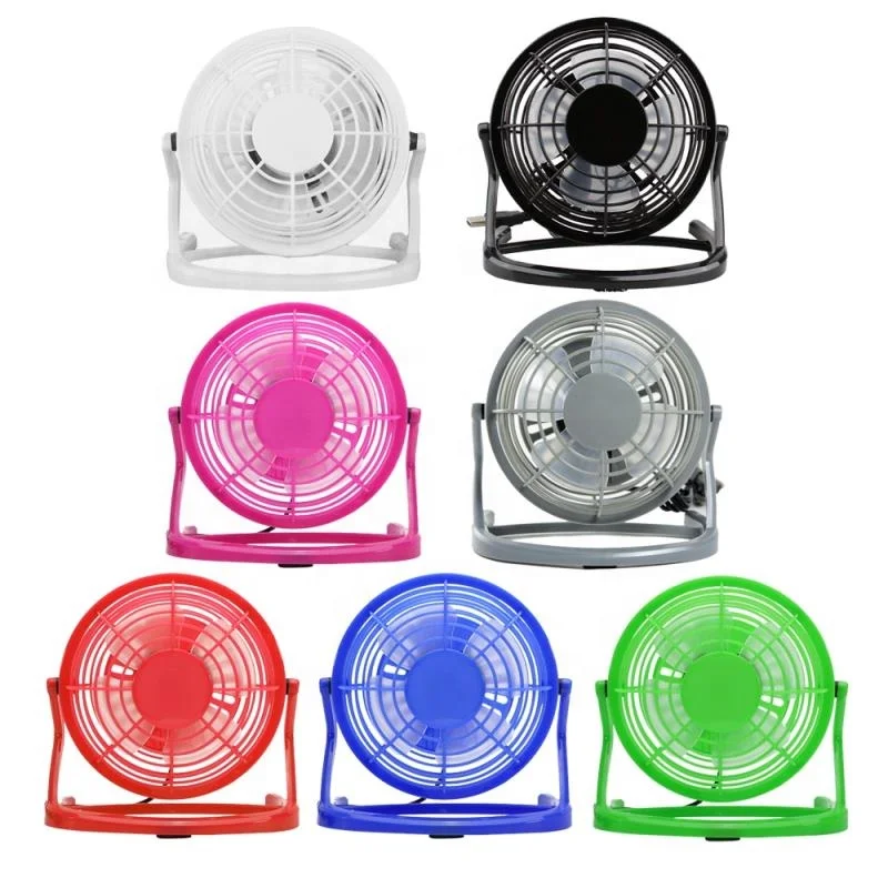 2023 Hot Sell Portable Small Desk 4 Blades Cooling Fan USB Mini Wired Fans Operation Super Mute for PC / Laptop / Notebook