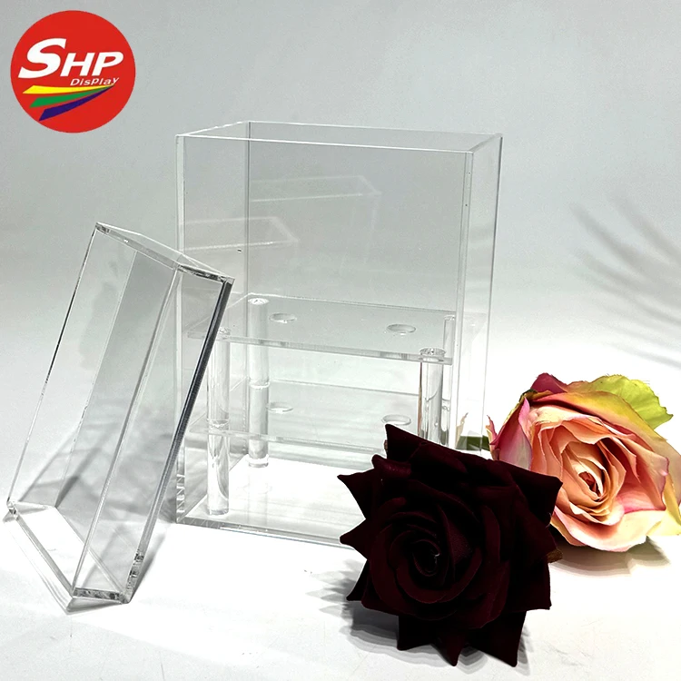 SHP Ultraviolet-Proof Wedding Everlasting Roses In Acrylic New Style Preserved Real Rose Forever In Acrylic  Gifts Box