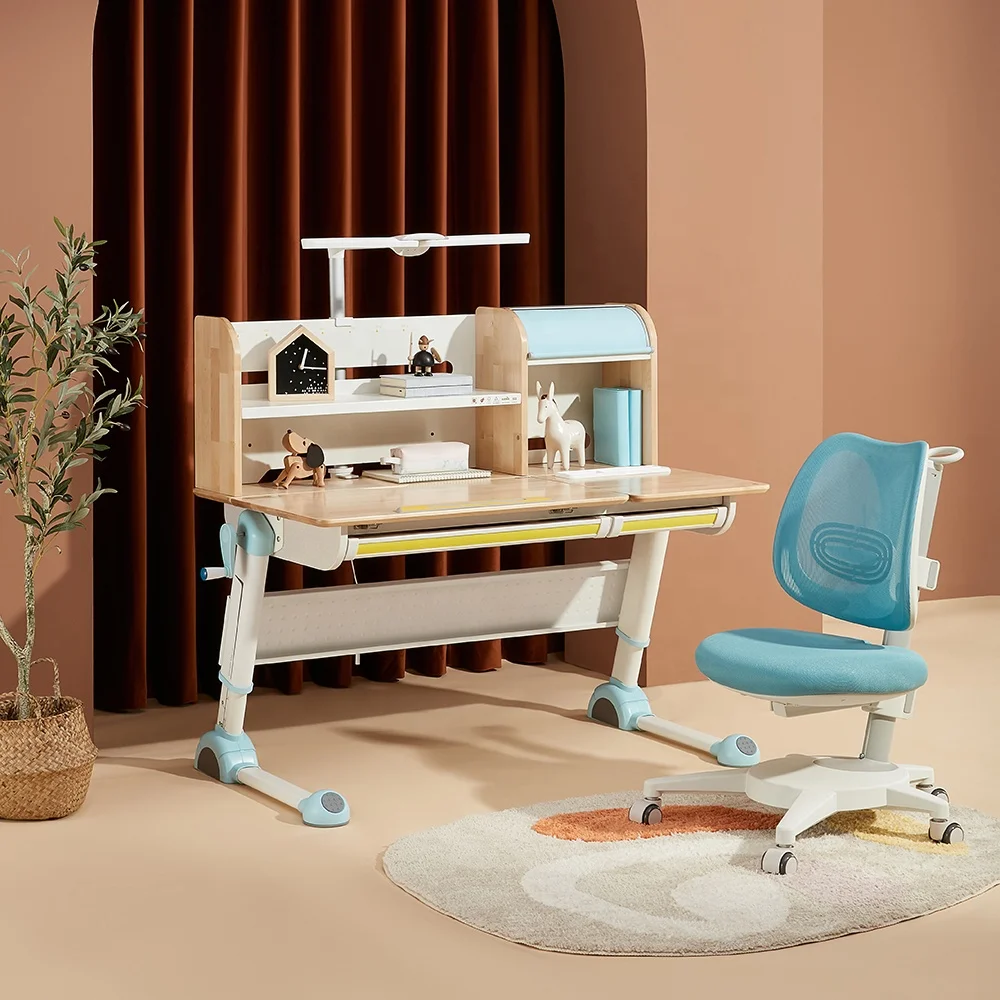 
2m2kids Study Table Adjustable Design with Large Storage Kids Ergonomic Reading Desk Toddle Bedroom Furniture 