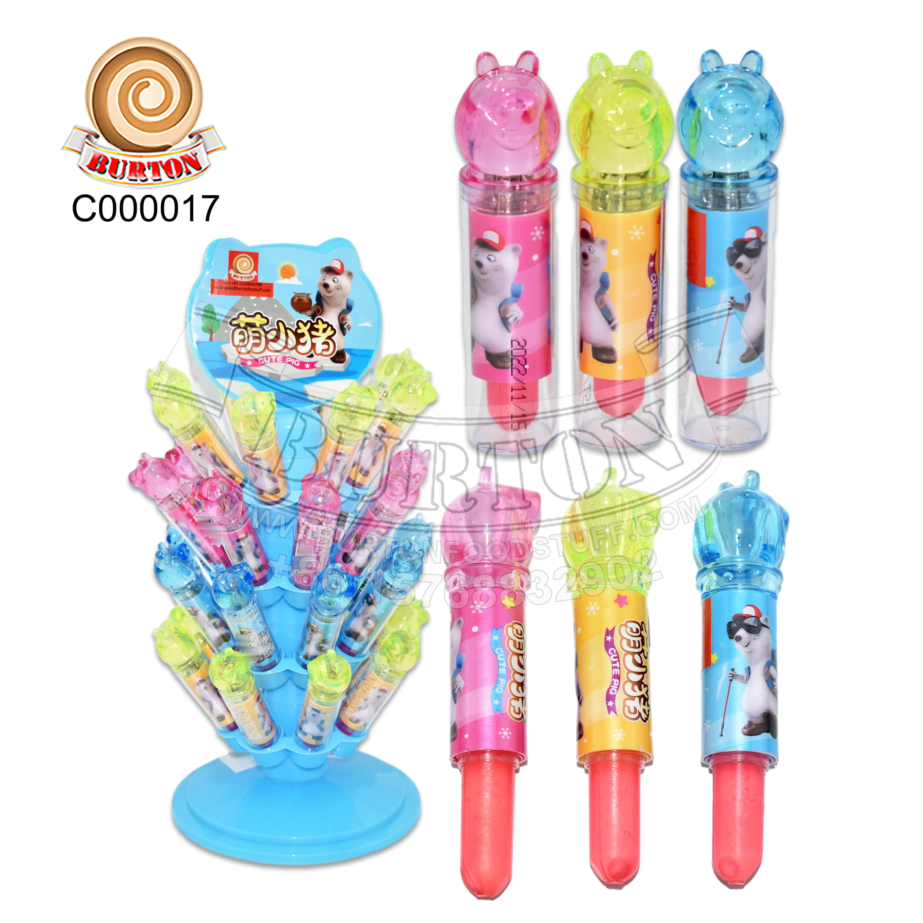 Милый красочный поросенок помада игрушка со сладким фруктовым вкусом жесткие конфеты
