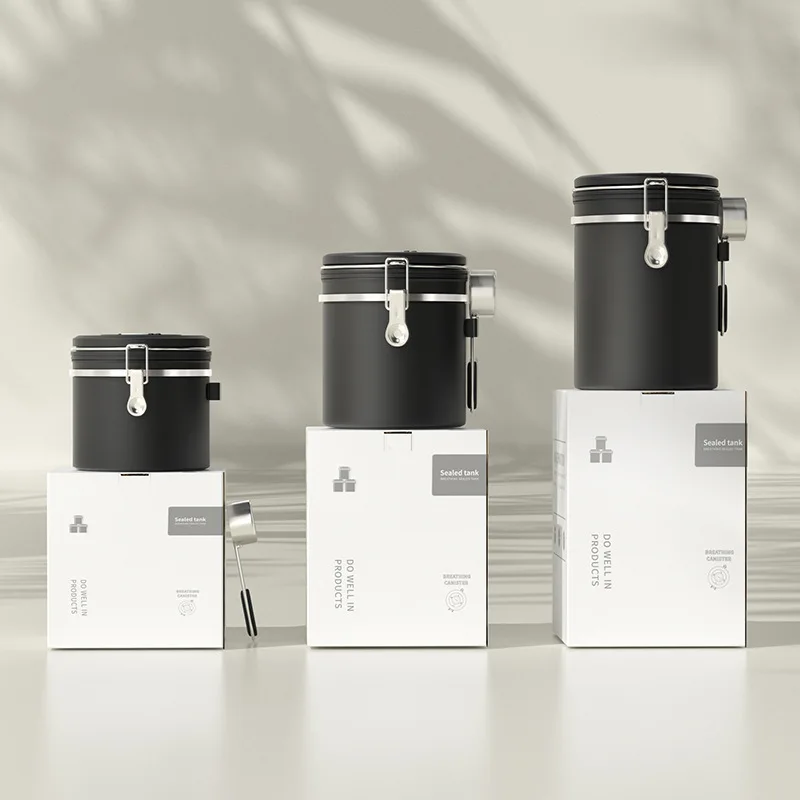 Coffee Storage Sealed Tank Press Vacuum Coffee Bean Stainless Steel Vacuum Crisper Coffee Storage Containers