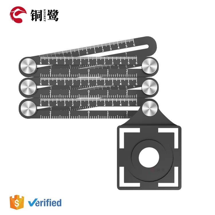 KEGRET high quality tile hole opener length angle measuring tools  adjustable wall brick tile drilling guide tool six fold ruler
