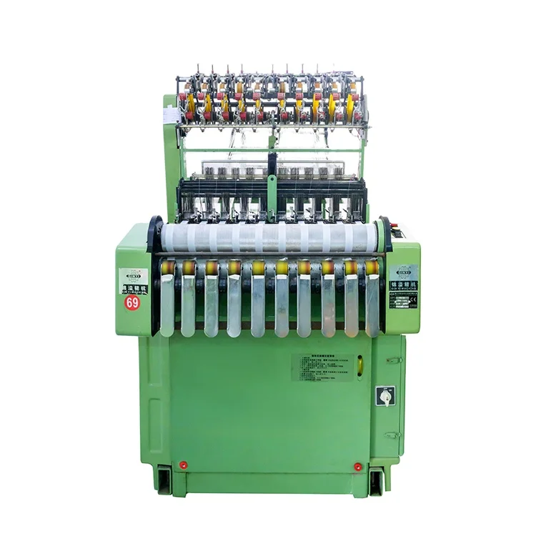 Manufacture machine ribbon elastic band narrow fabric shuttle less needle loom woven elastic tape webbing needle loom