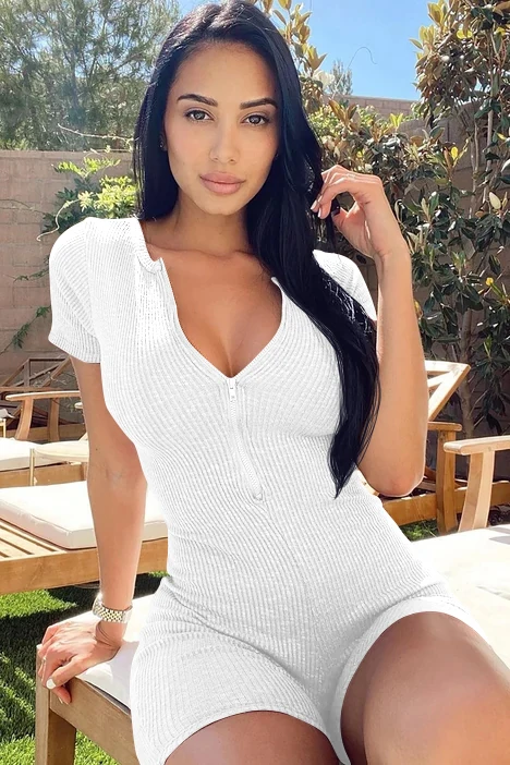 High Quality Party Plain Deep V Neck Lady Sexy Shorts Workout Jumpsuits