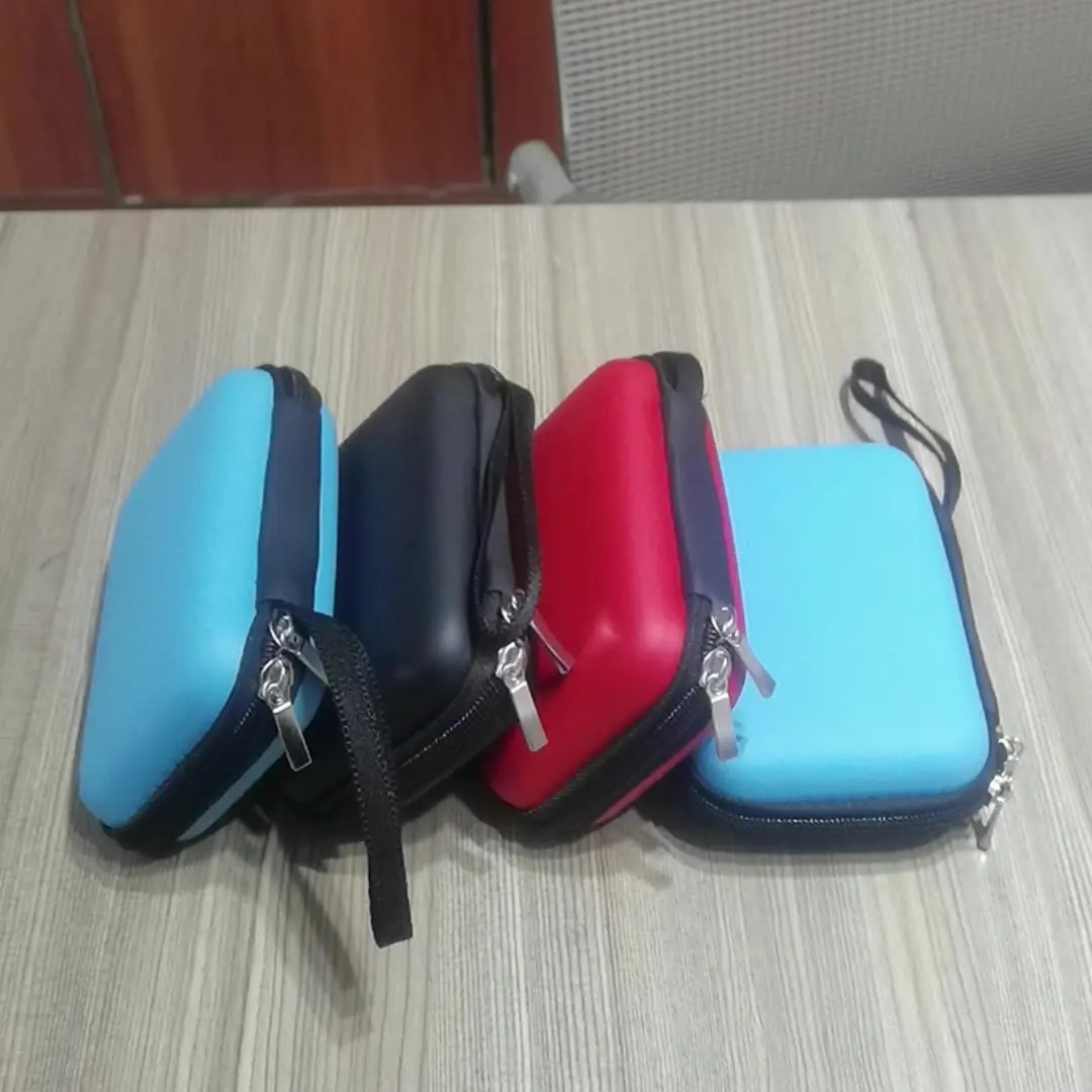 Custom logo portable shockproof zipper eva hard shell drive pouch powerbank tech electronic organizer carrying tool case