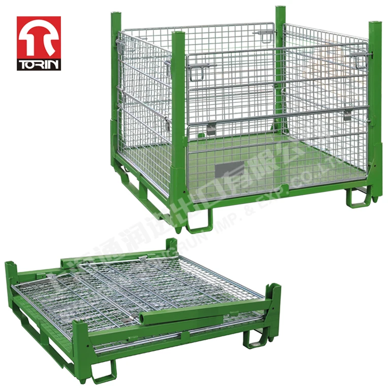 Torin LK05 Folding semi open parts box wire mesh pallet container metal pallet