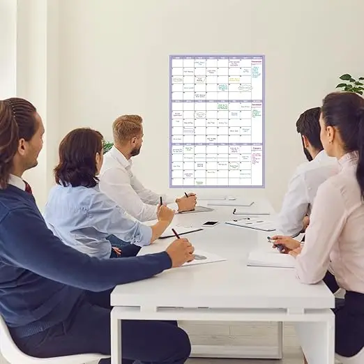 Large Dry Erase Calendar with 8 Stickers Great Layout Wall Calendar Dry Erase for Home Office and Classroom